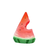 少し齧られたスイカ