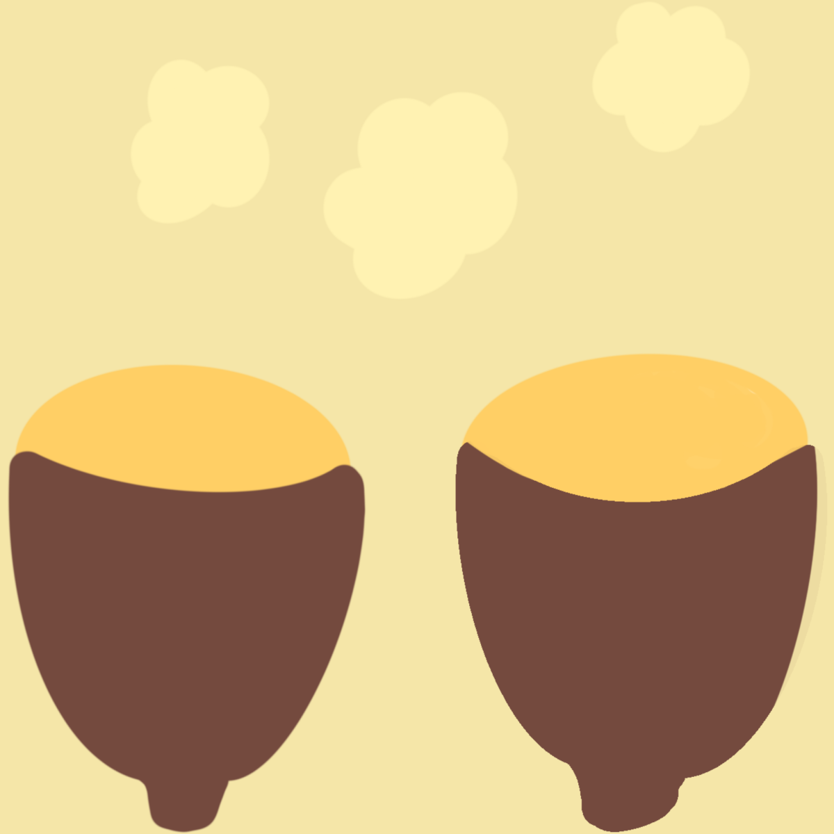 二つに分けた焼き芋のイラスト