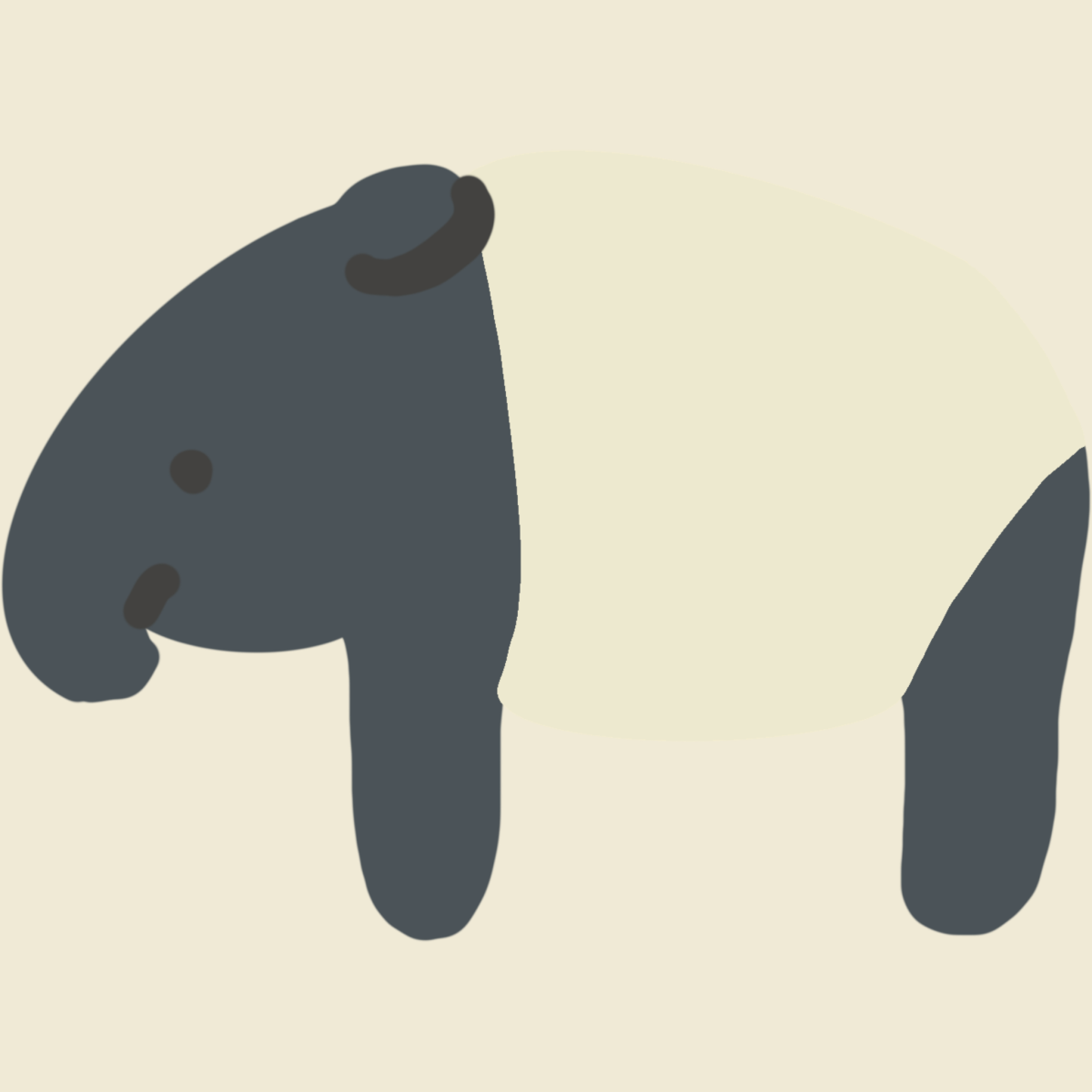 しろくろのバクのイラスト