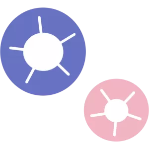 青とピンクの朝顔