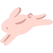 跳ねるピンクのうさぎ