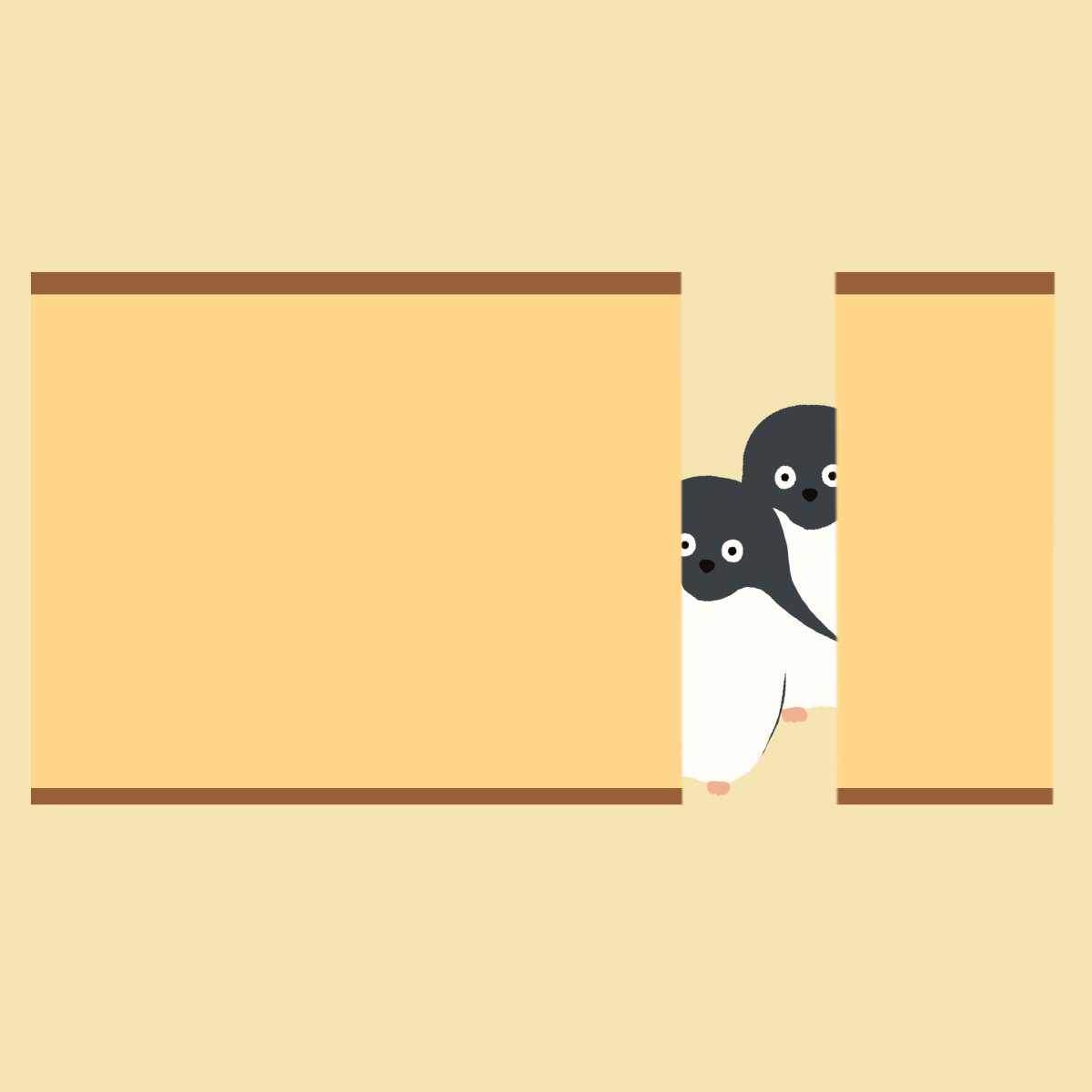 カステラと2羽のペンギン