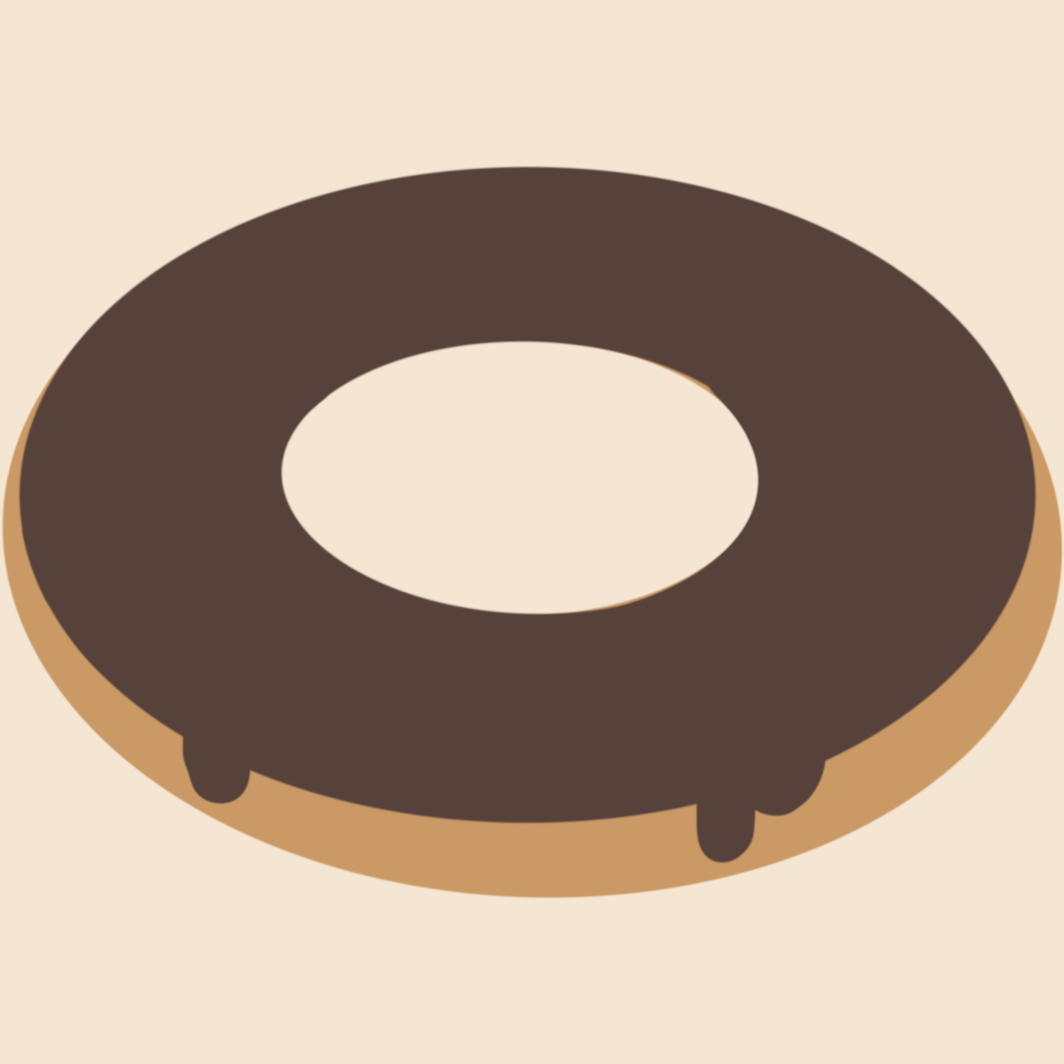 チョコレートがかかったドーナツのイラスト