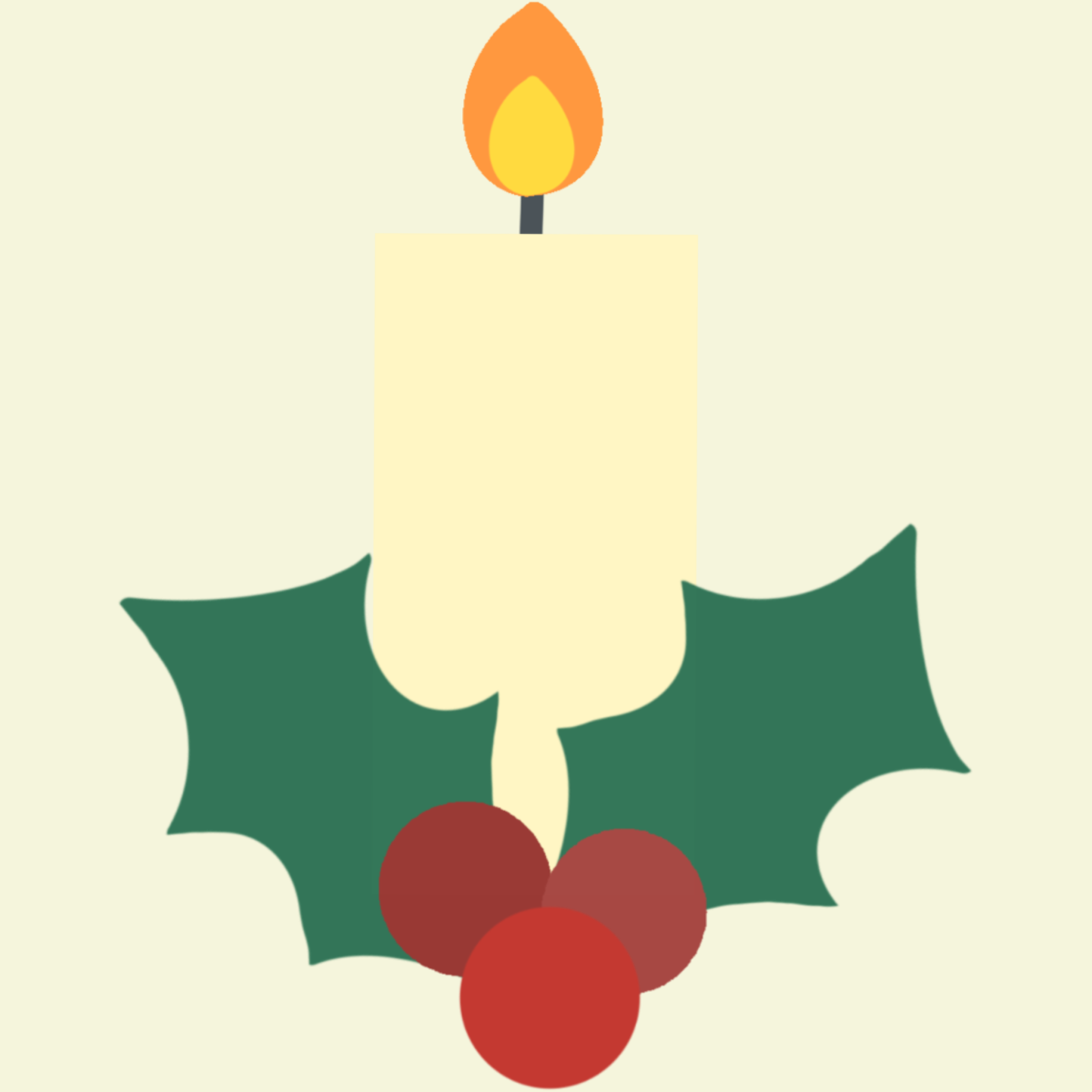 クリスマス用のろうそくのイラスト