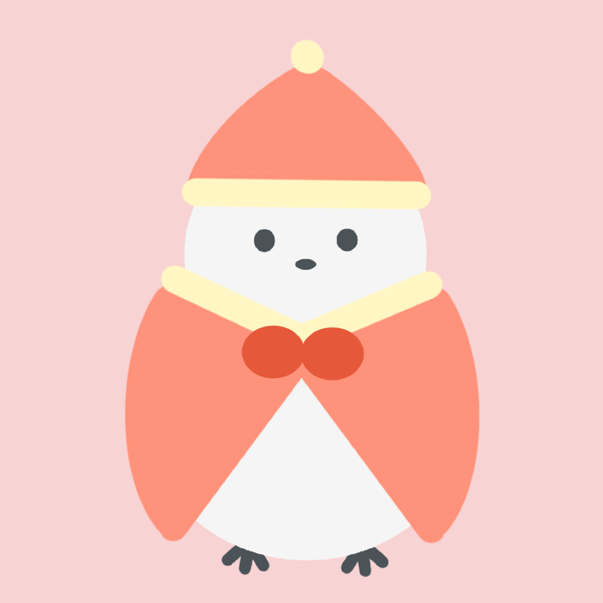 クリスマスウェアのシマエナガのイラスト