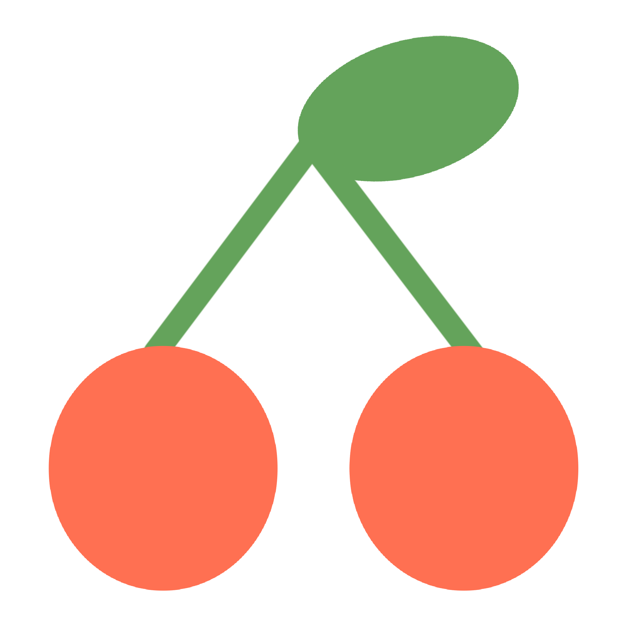 繋がっている二つのさくらんぼのイラスト