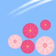 飛行機雲と秋桜