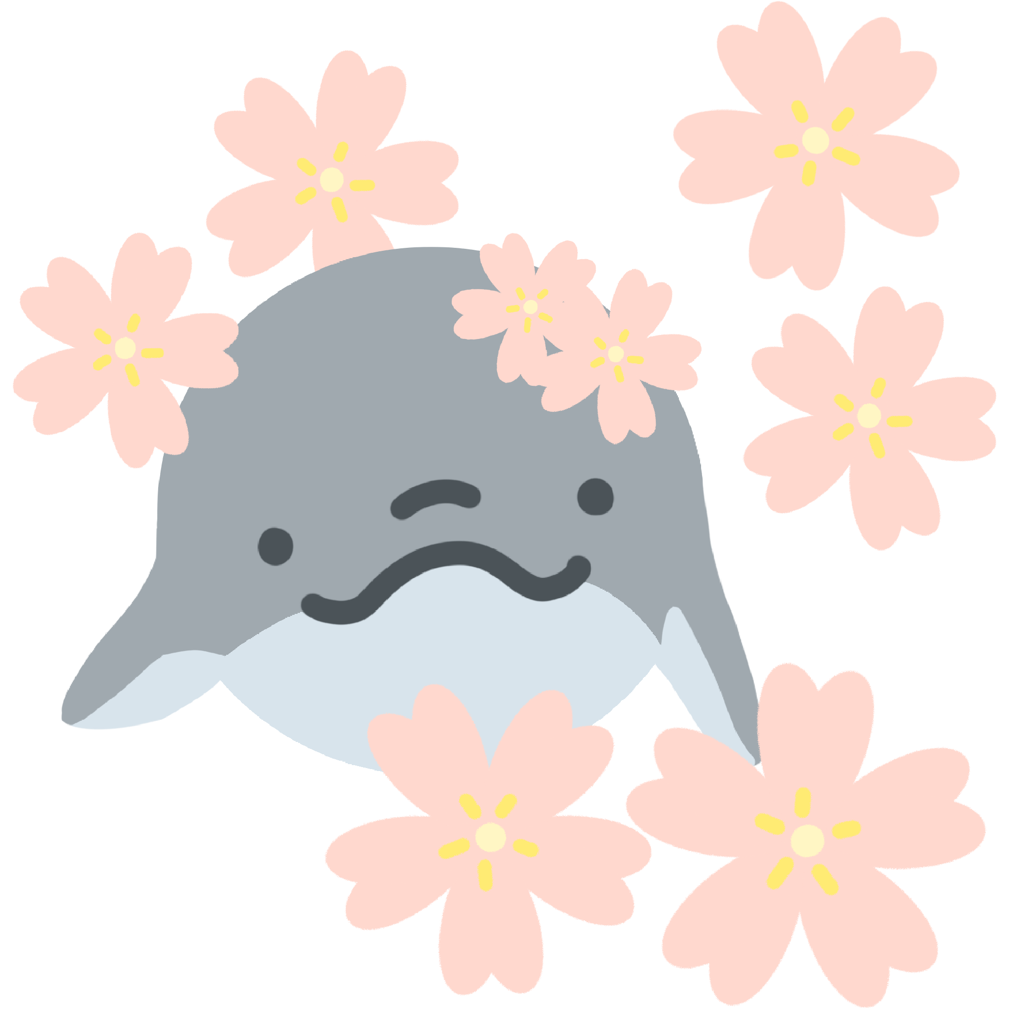 いるかと桜のイラスト