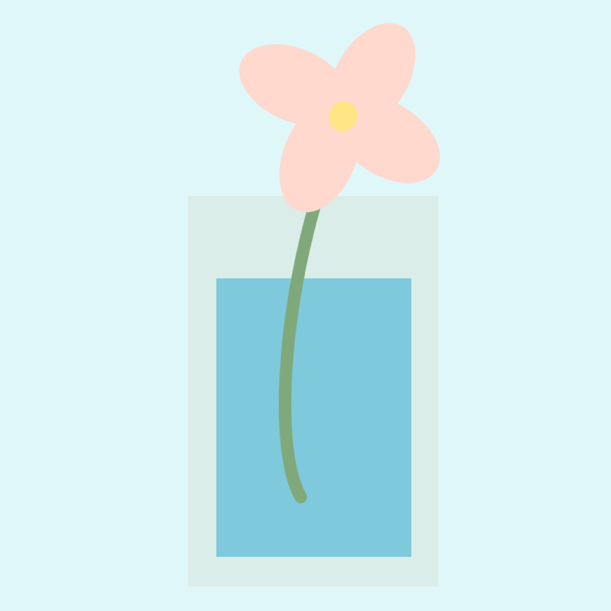 コップに入った一輪の小さなお花