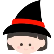 魔女の帽子を被った女の子の顔