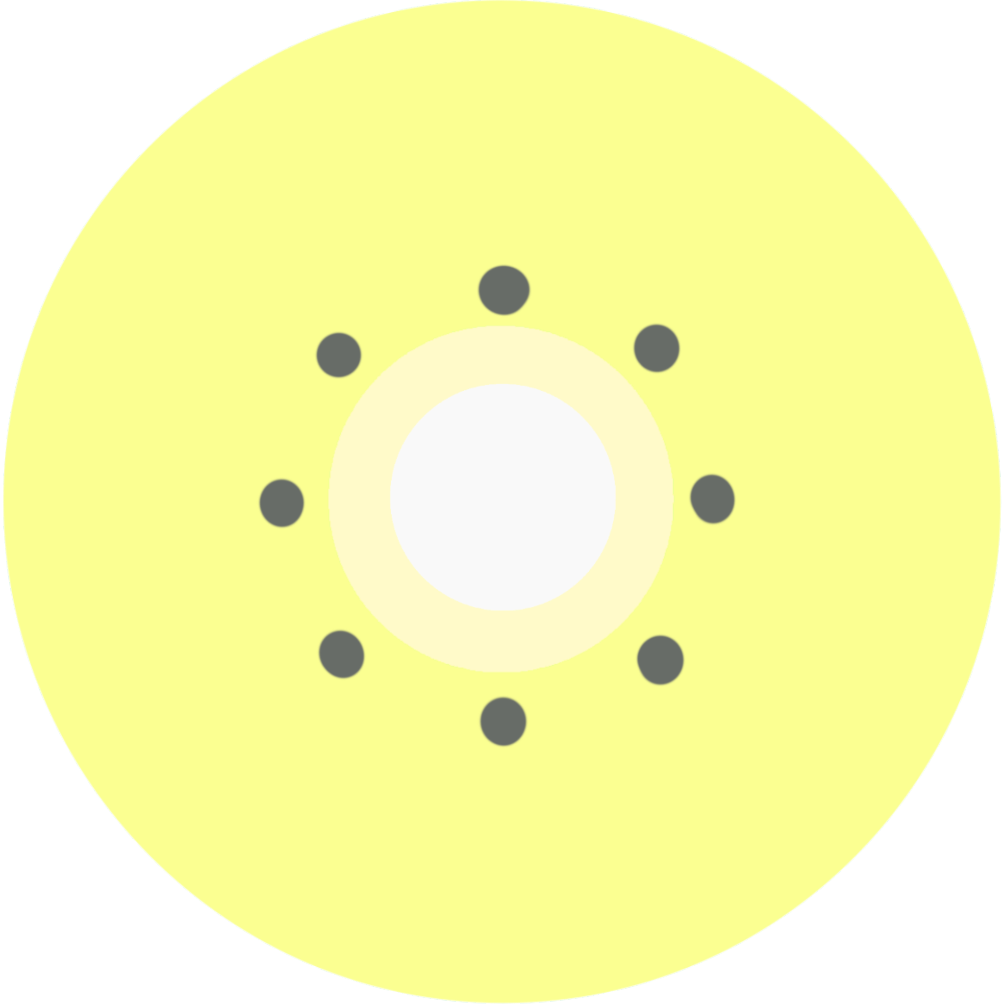 シンプルなゴールドキウイの断面のイラスト