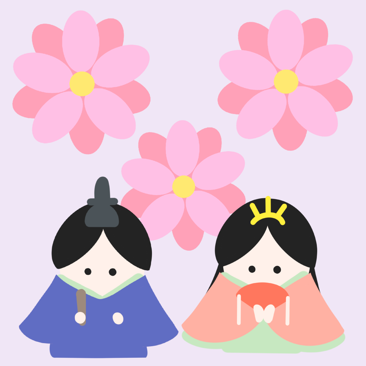 おだいりさまとおひなさまのイラスト