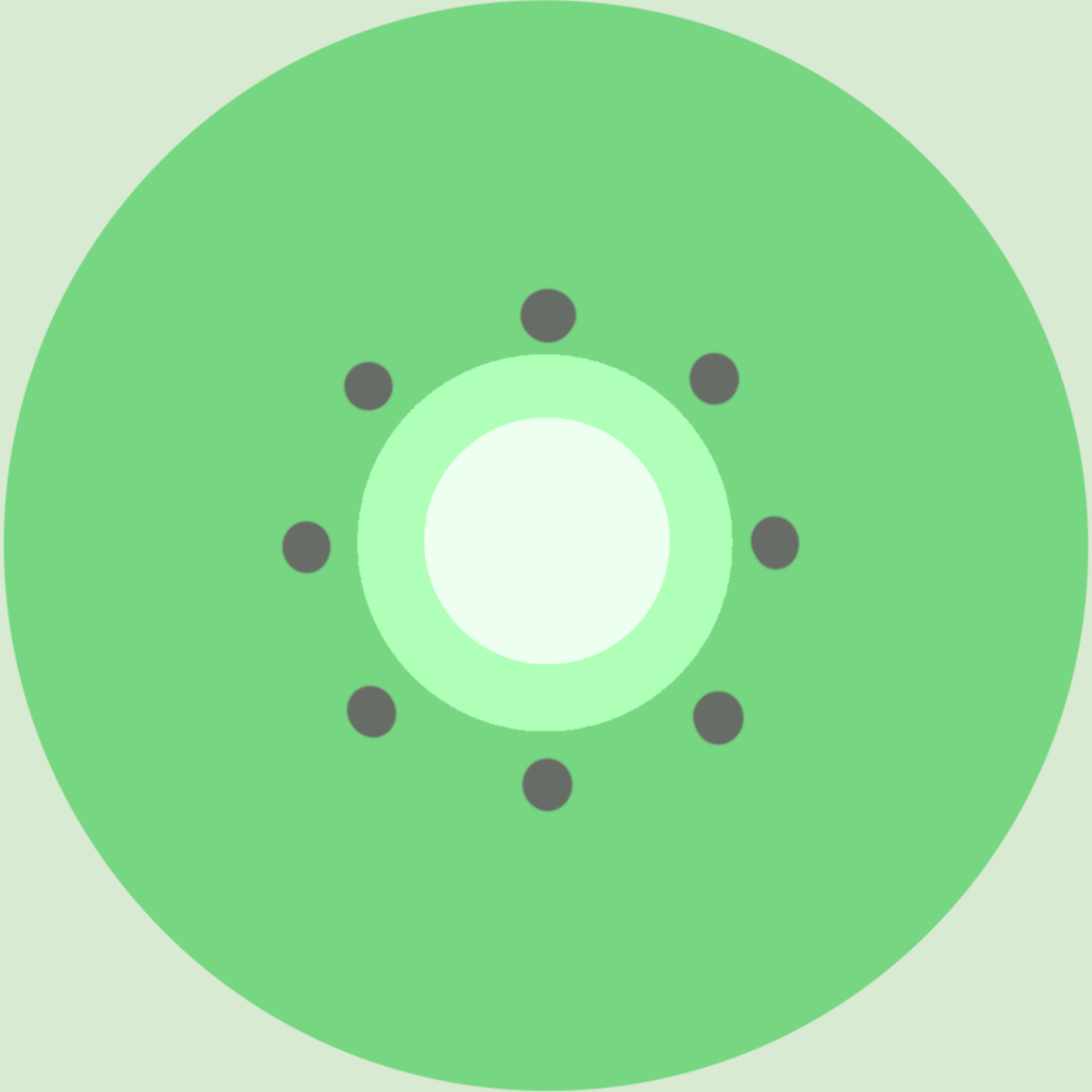 シンプルなキウイフルーツの断面のイラスト