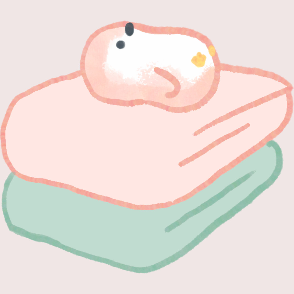 洗濯物と小さなぬいぐるみのイラスト