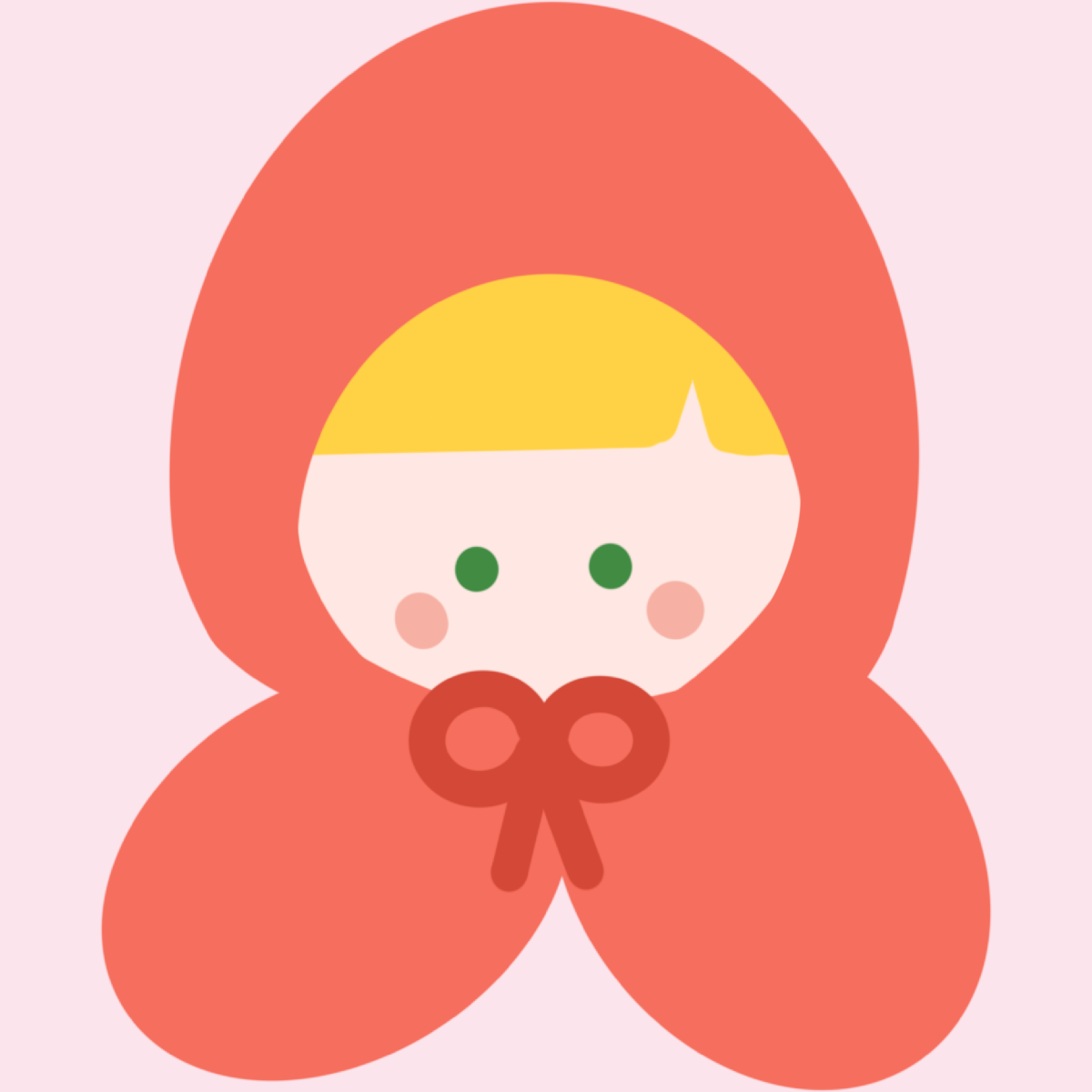 赤ずきんちゃんの顔のイラスト