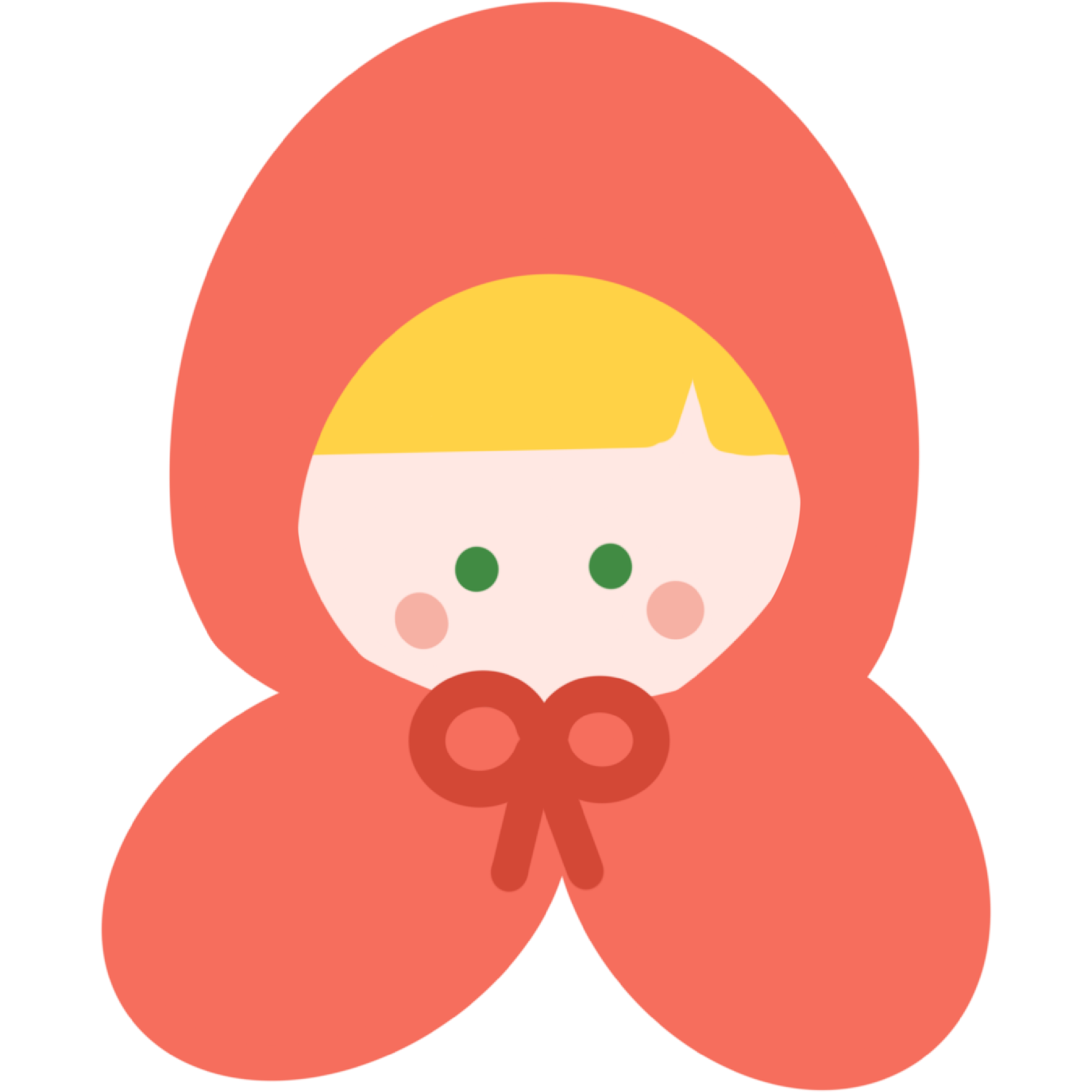 赤ずきんちゃんの顔のイラスト