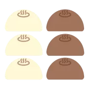 6つ並んだ温泉まんじゅう