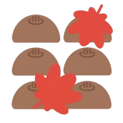 温泉まんじゅうと紅葉