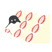 ペンギンといちごのサンドウィッチ