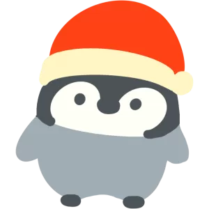 サンタ帽を被ったペンギン