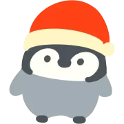 サンタ帽を被ったペンギン