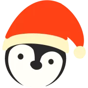 サンタ帽を被ったペンギンの顔