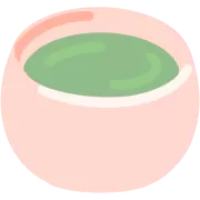 桜色の湯呑みの緑茶