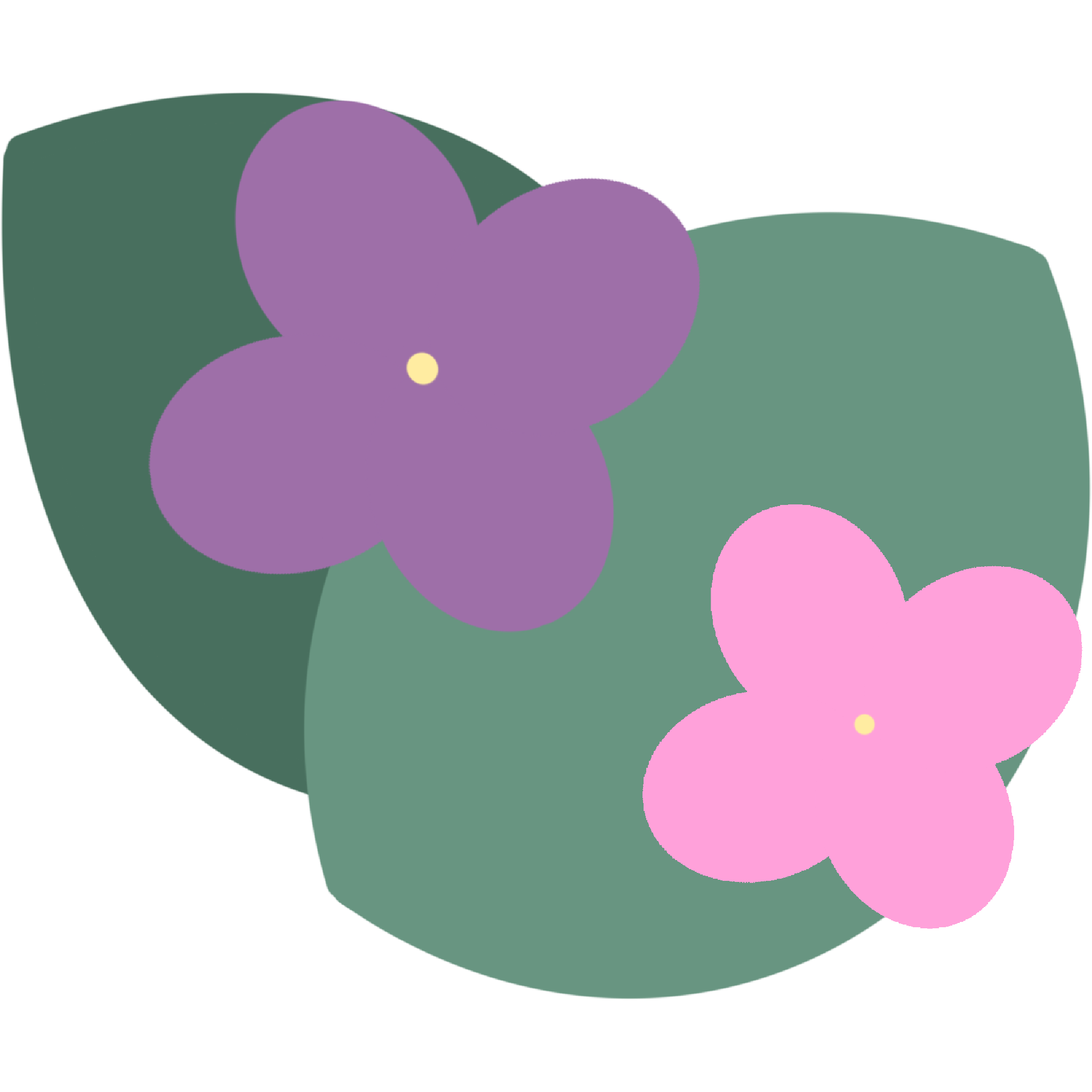 紫とピンクの紫陽花のイラスト