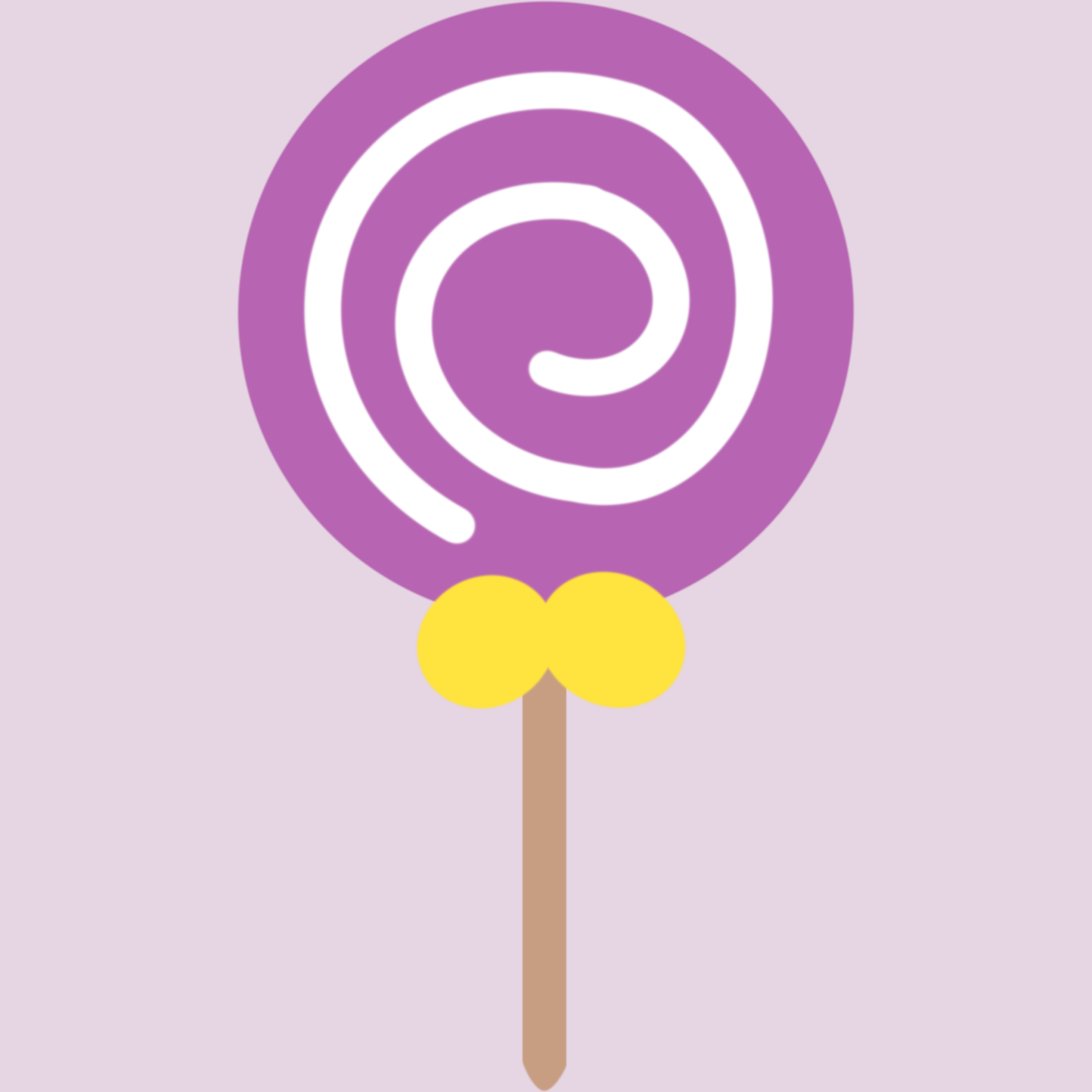 紫色のペロペロキャンディーのイラスト