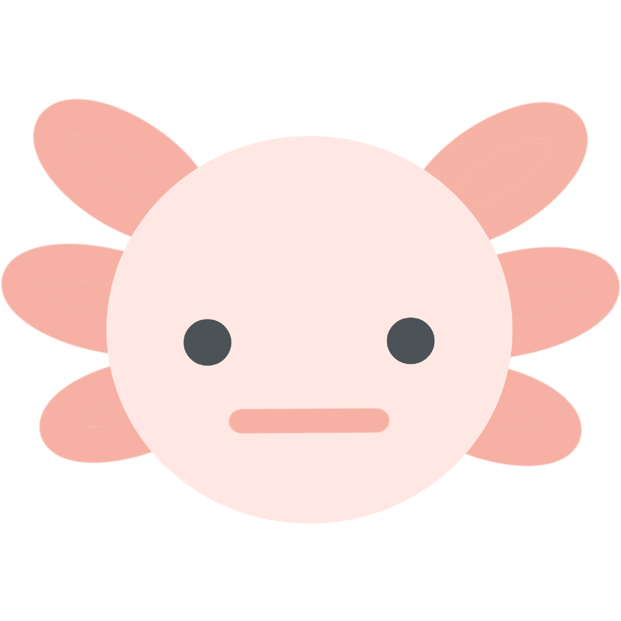 シンプルなウーパールーパーの顔のイラスト