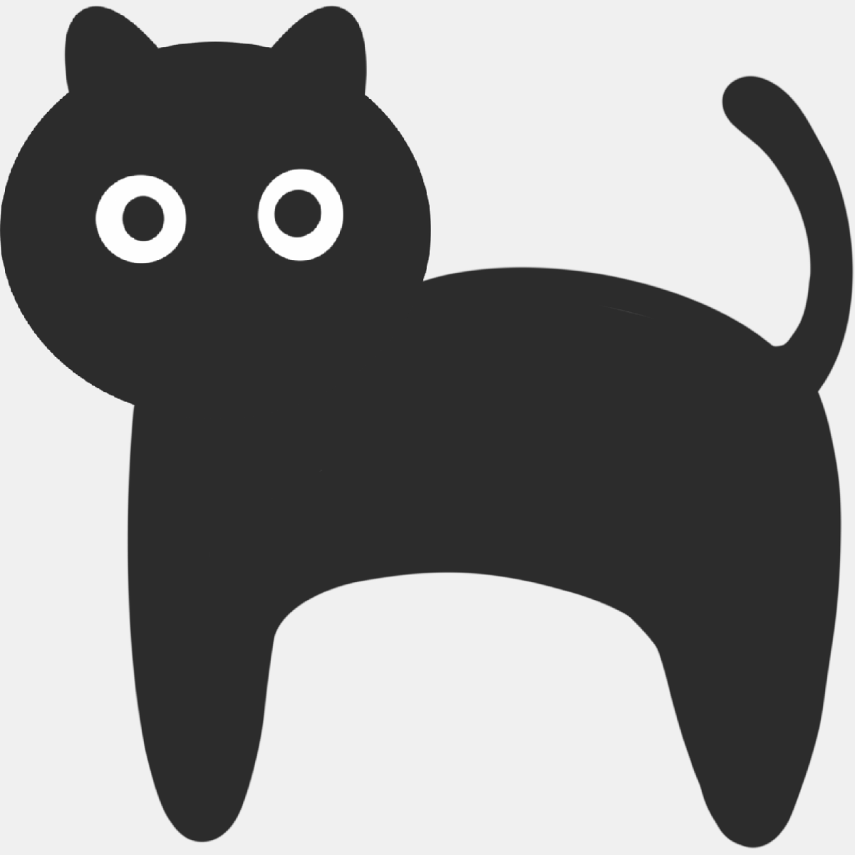 シンプルな黒猫のイラスト