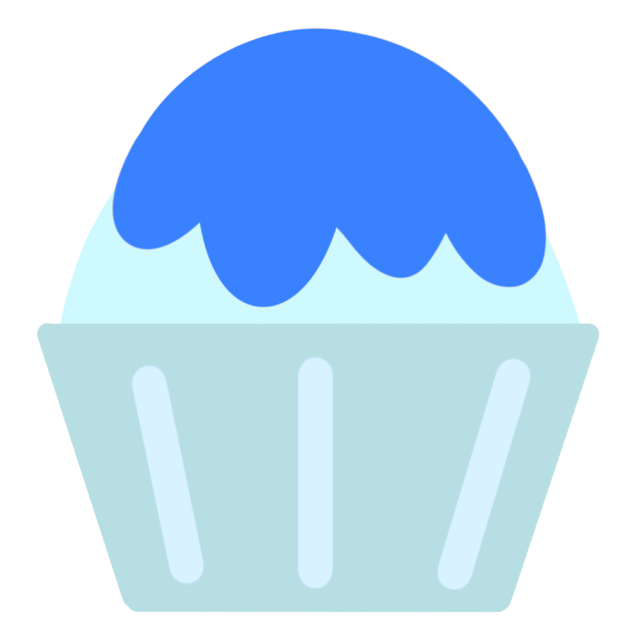 シンプルなブルーハワイのかき氷のイラスト