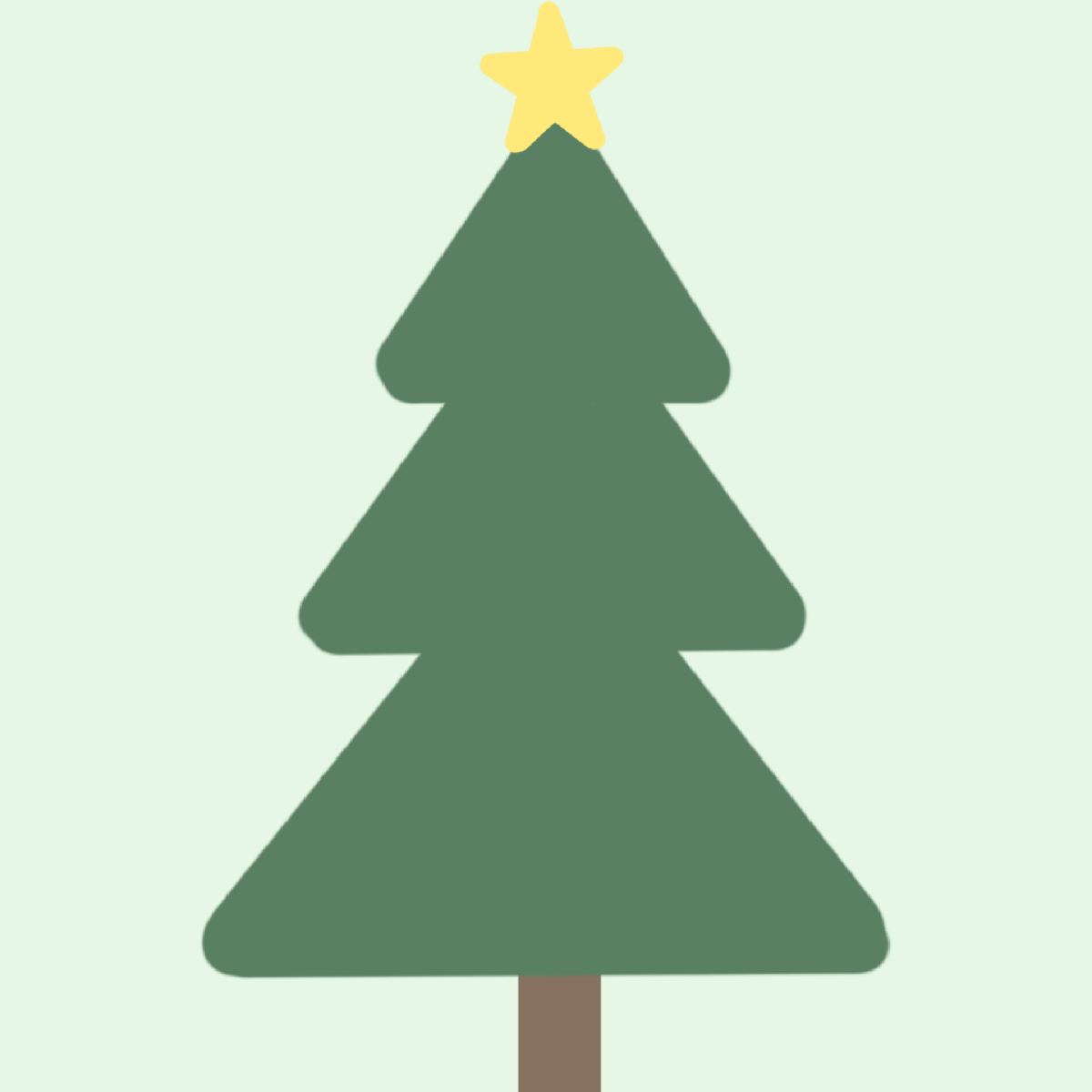 シンプルなクリスマスツリーのイラスト