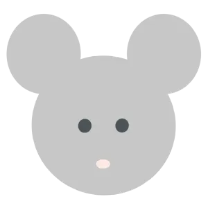 シンプルなねずみの顔
