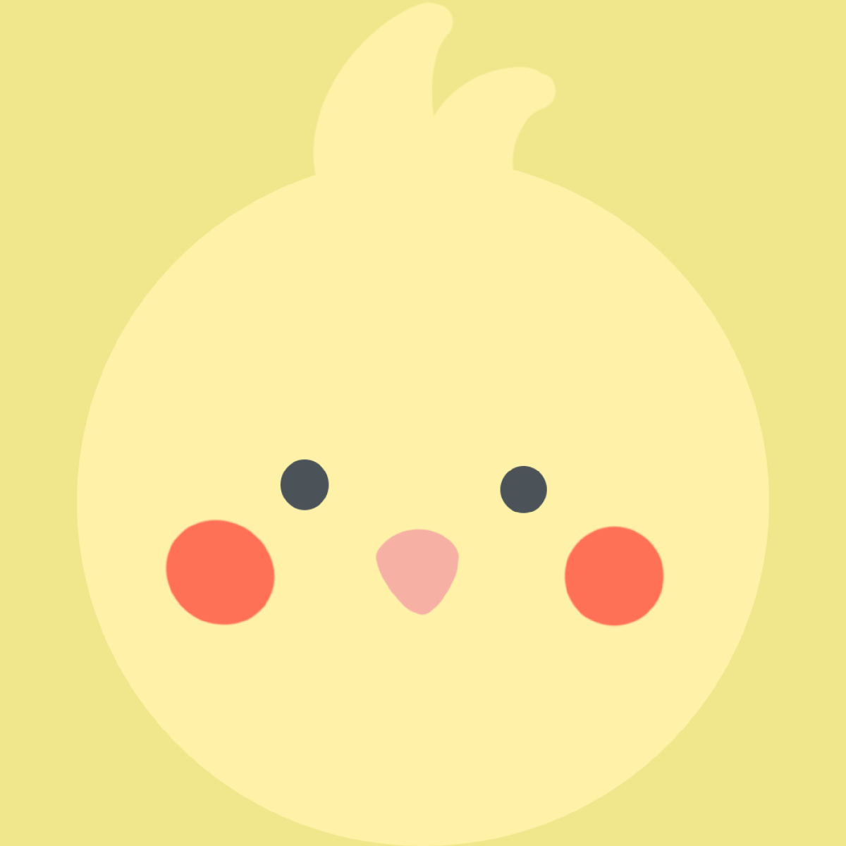 シンプルなオカメインコの顔 - ミニマルなフリーイラスト素材（商用