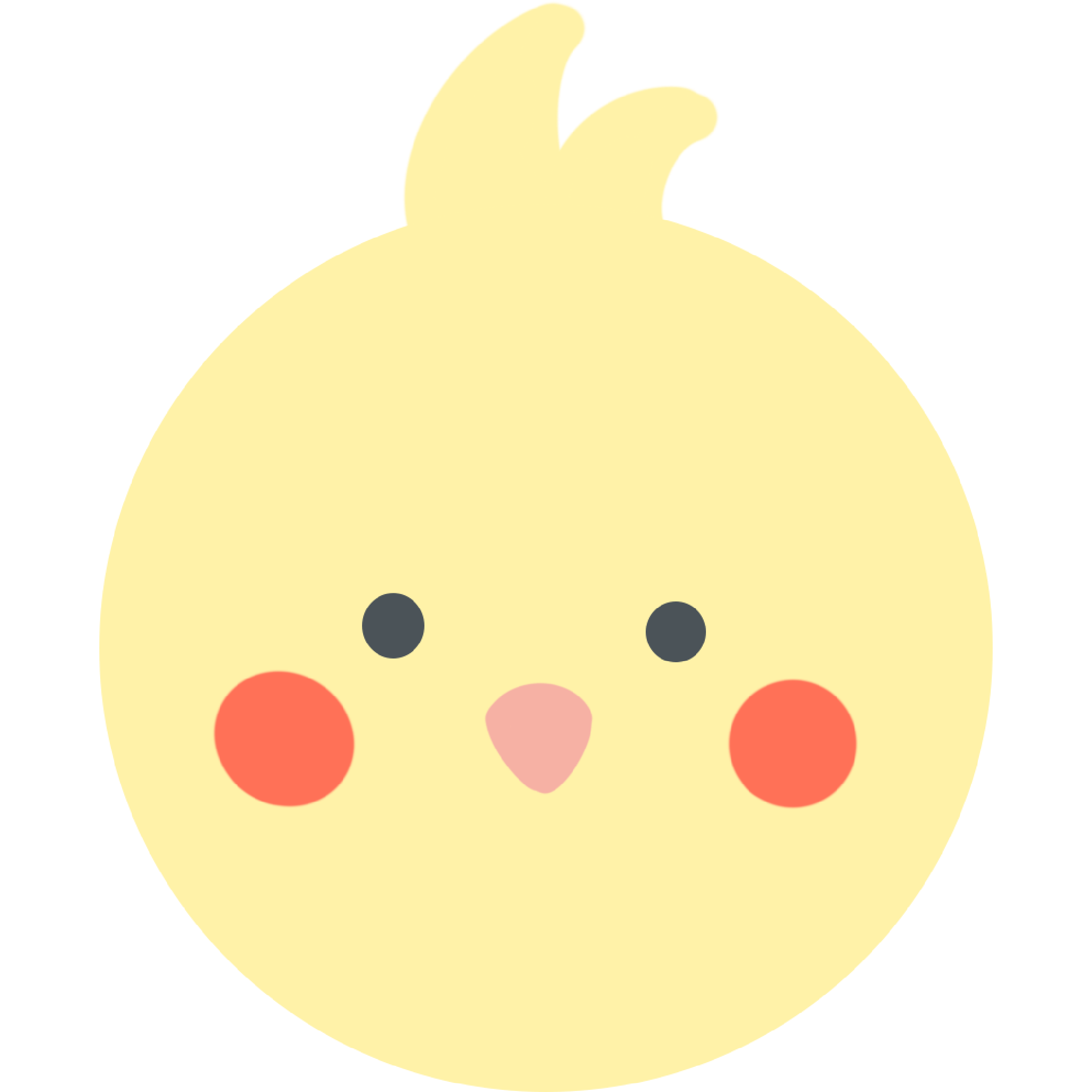 シンプルなオカメインコの顔 - ミニマルなフリーイラスト素材（商用