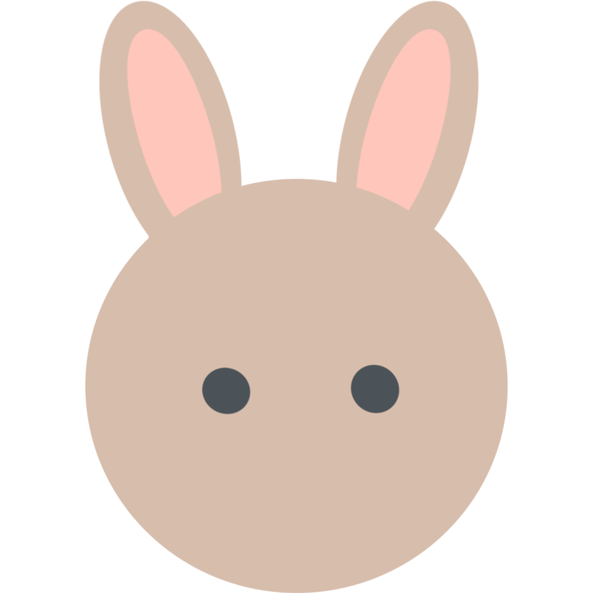 シンプルなうさぎの顔のイラスト