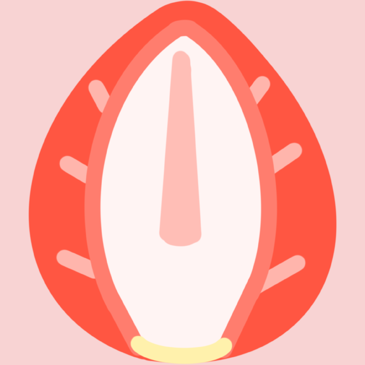 シンプルないちごの断面のイラスト