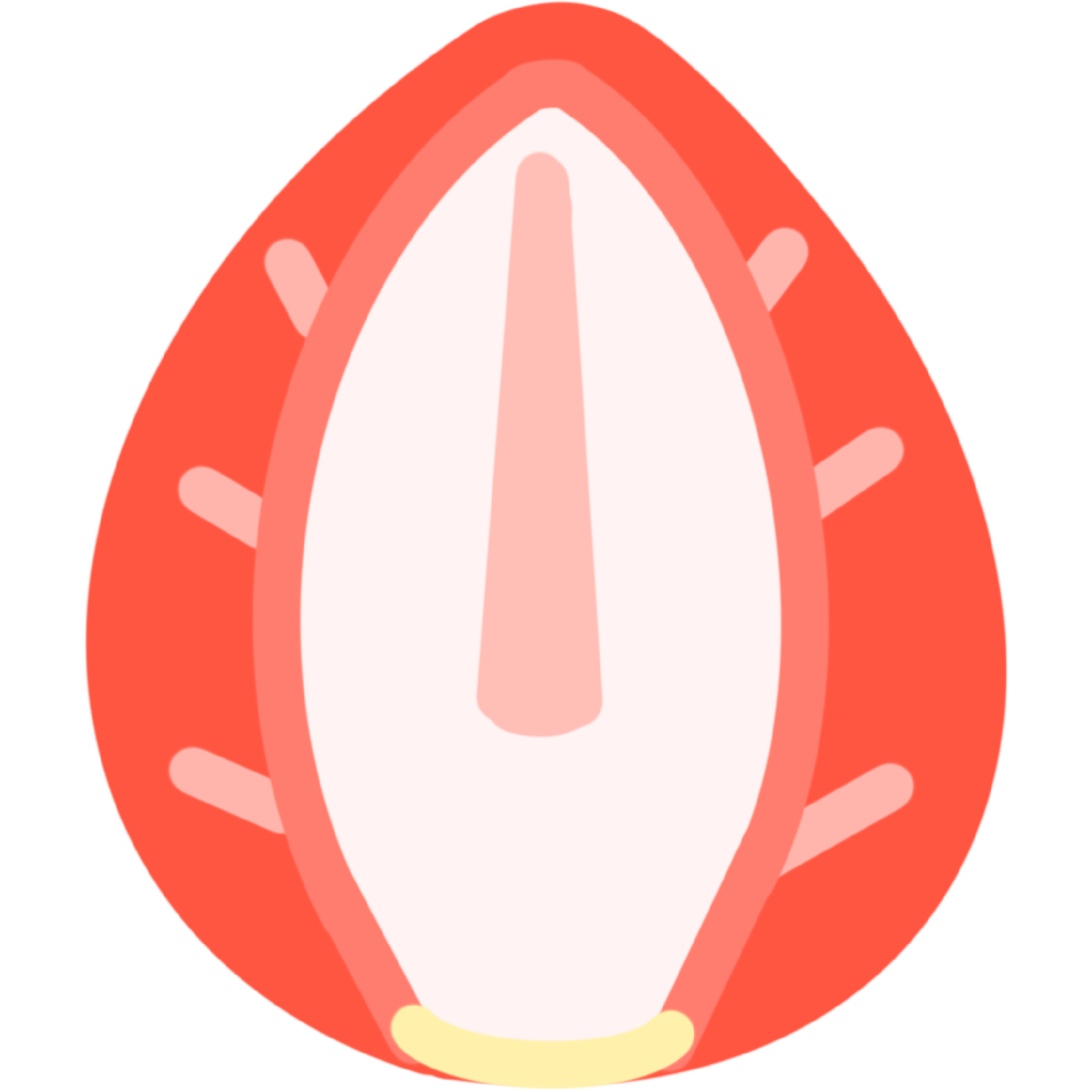 シンプルないちごの断面のイラスト