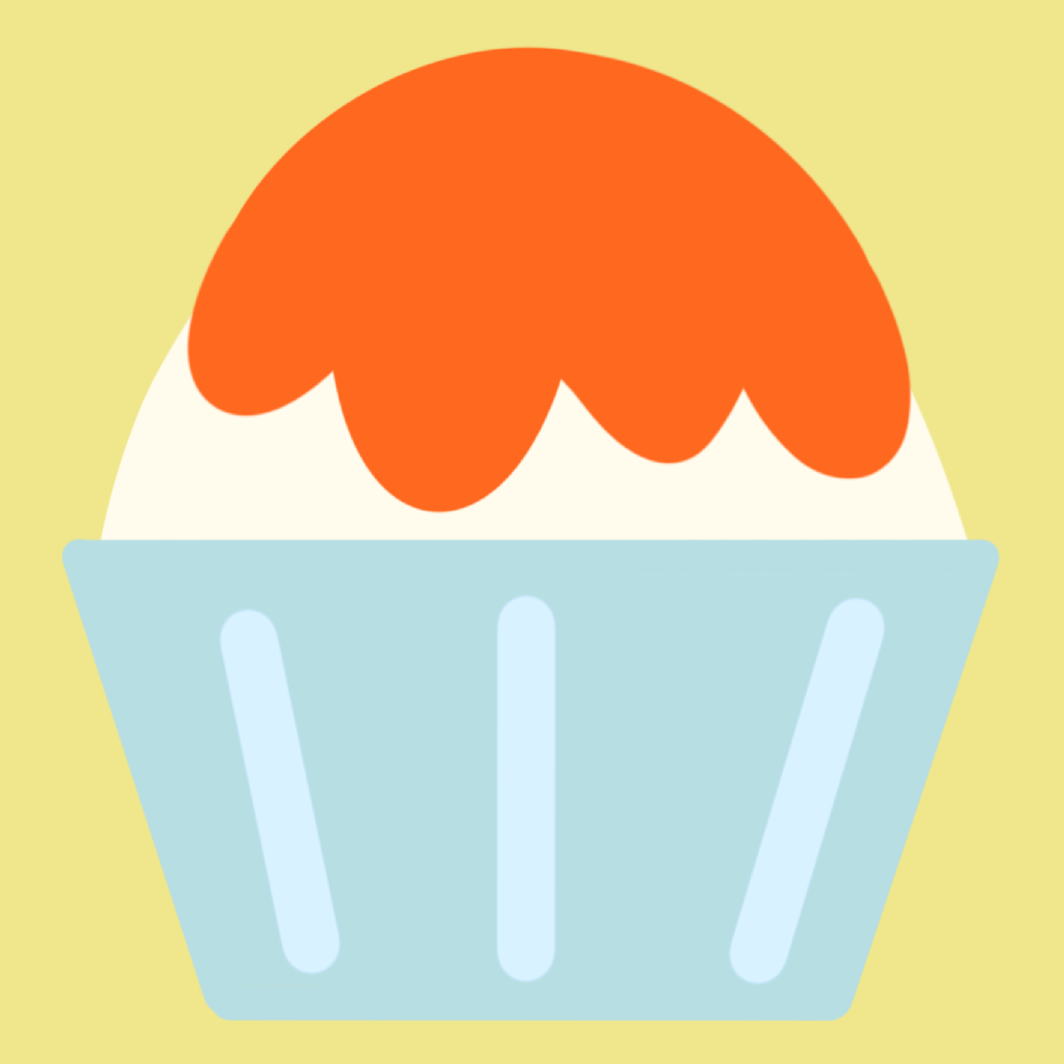 シンプルないちごのかき氷のイラスト