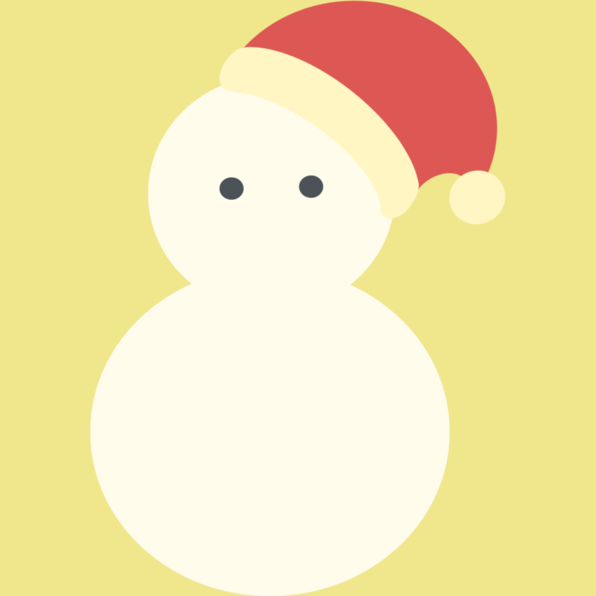 サンタ帽を被った雪だるま