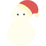 サンタ帽を被った雪だるま