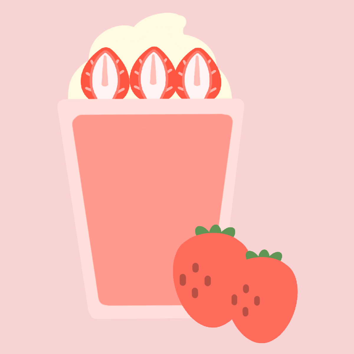 いちごのジュースのイラスト