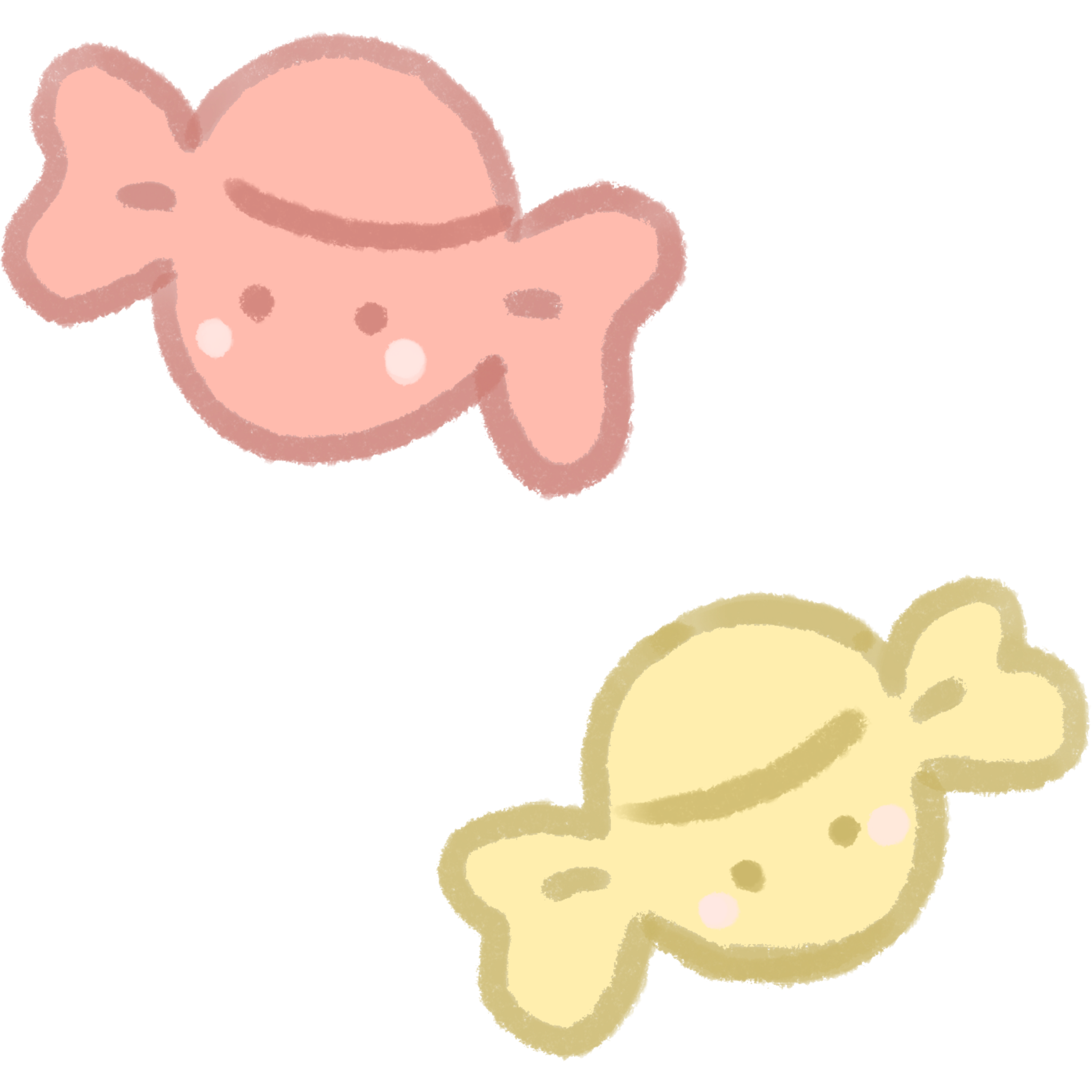二つの飴玉のイラスト