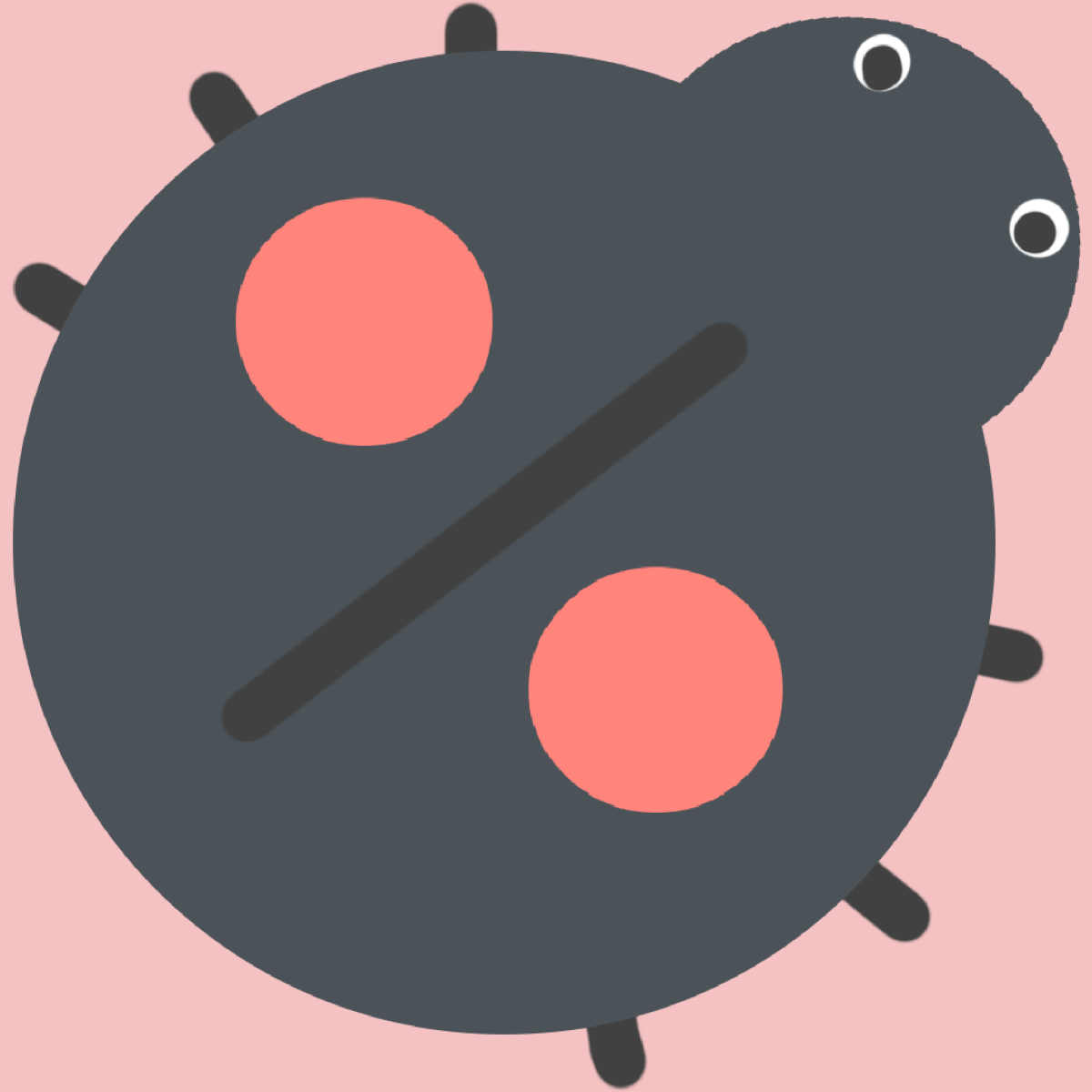 二つ星のてんとう虫のイラスト