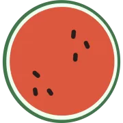 シンプルなスイカの断面