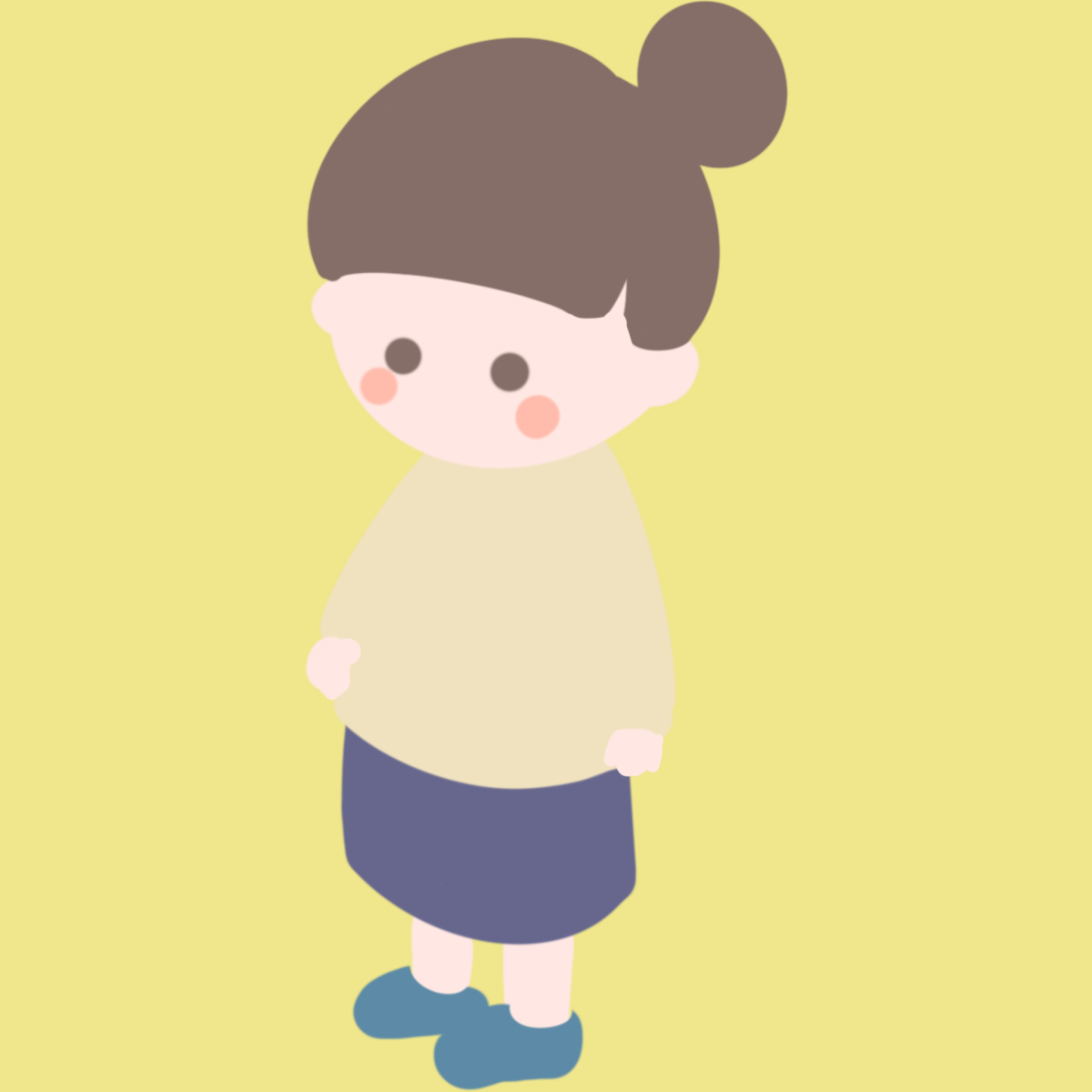 お団子頭の女性