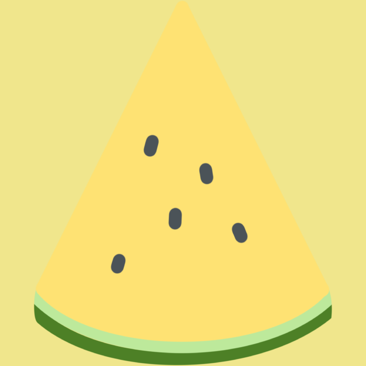 カットした黄色いスイカのイラスト