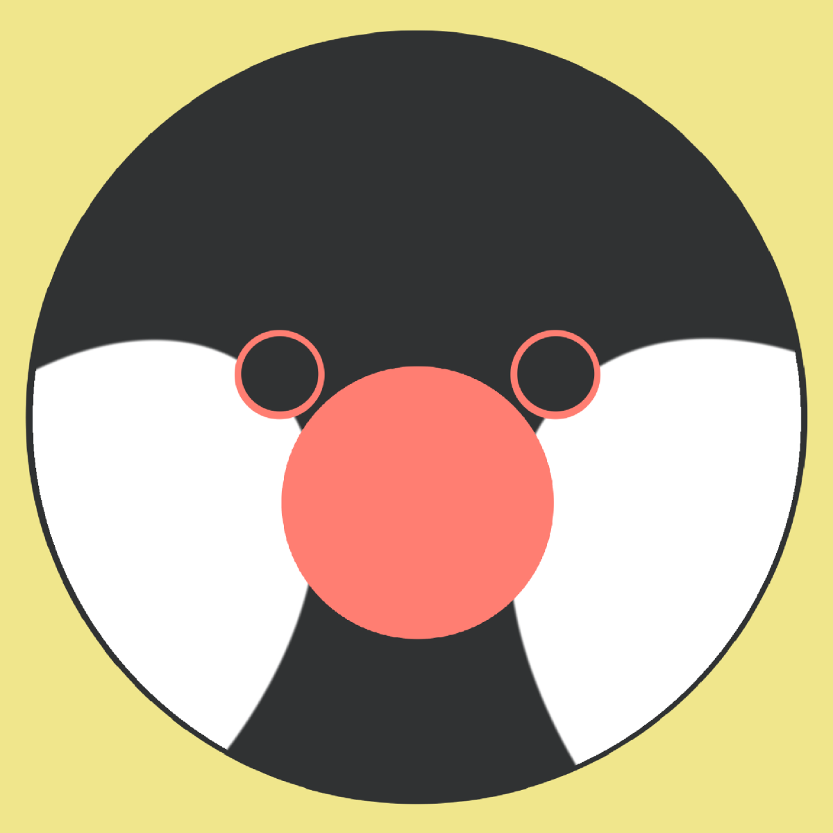 黒色の文鳥の顔のイラスト