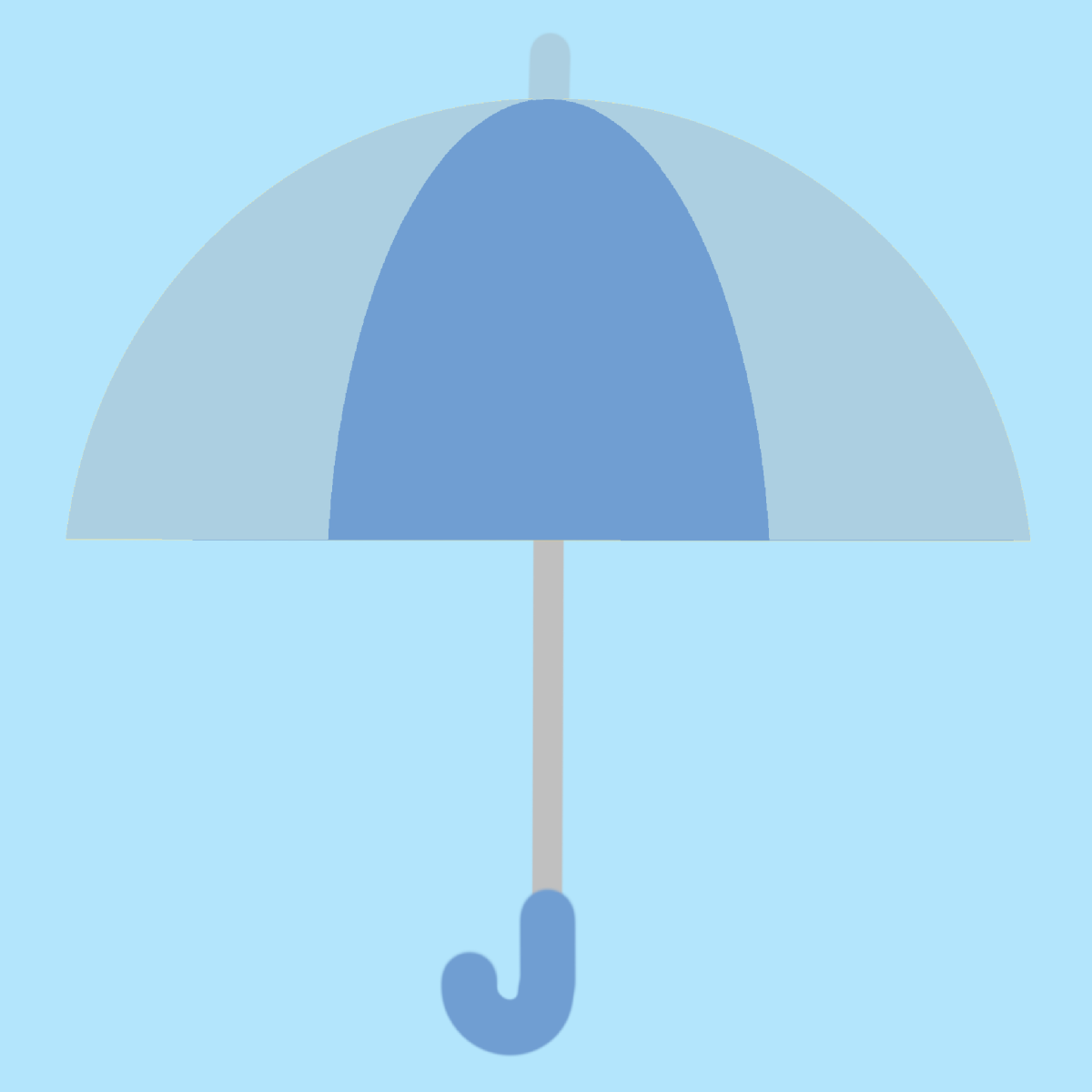 青色の傘のイラスト
